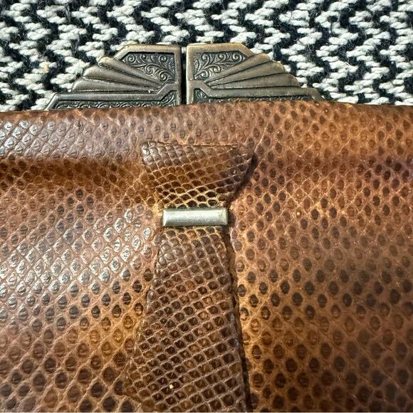 Vintage 1930’s Art Deco Snakeskin Clutch Purse - Picture 3 of 10